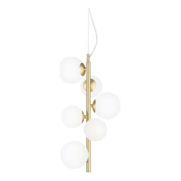 Ideal Lux - LED-kattokruunu johdossa PERLAGE 6xG9/3W/230V halkaisija 26 cm kulta/valkoinen
