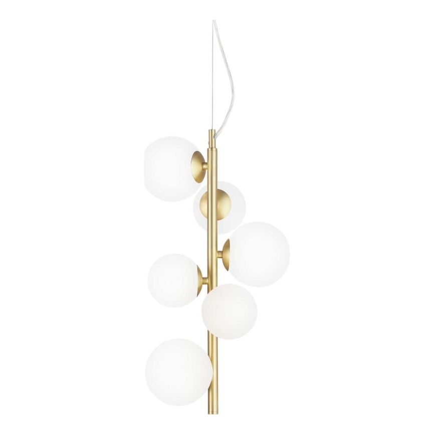 Ideal Lux - LED-kattokruunu johdossa PERLAGE 6xG9/3W/230V halkaisija 26 cm kulta/valkoinen