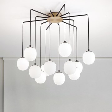 Ideal Lux - LED-kattokruunu johdossa RHAPSODY 12xG9/3W/230V messinki