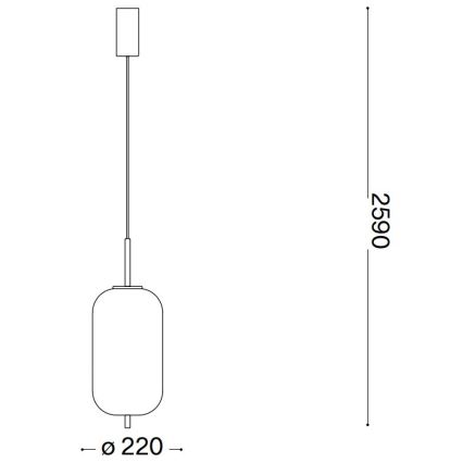 Ideal Lux - LED-kattokruunu johdossa UMILE LED/20W/230V halkaisija 22 cm CRI 90 messinki/valkoinen