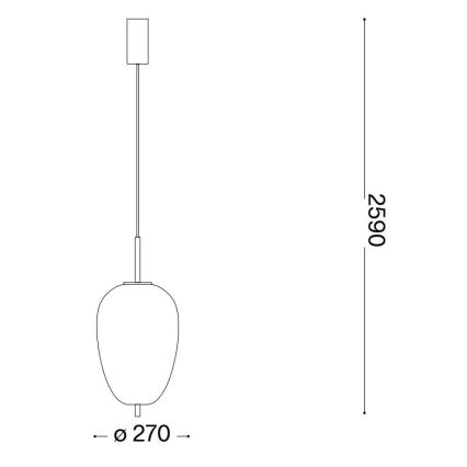 Ideal Lux - LED-kattokruunu johdossa UMILE LED/20W/230V halkaisija 27 cm CRI 90 messinki/valkoinen