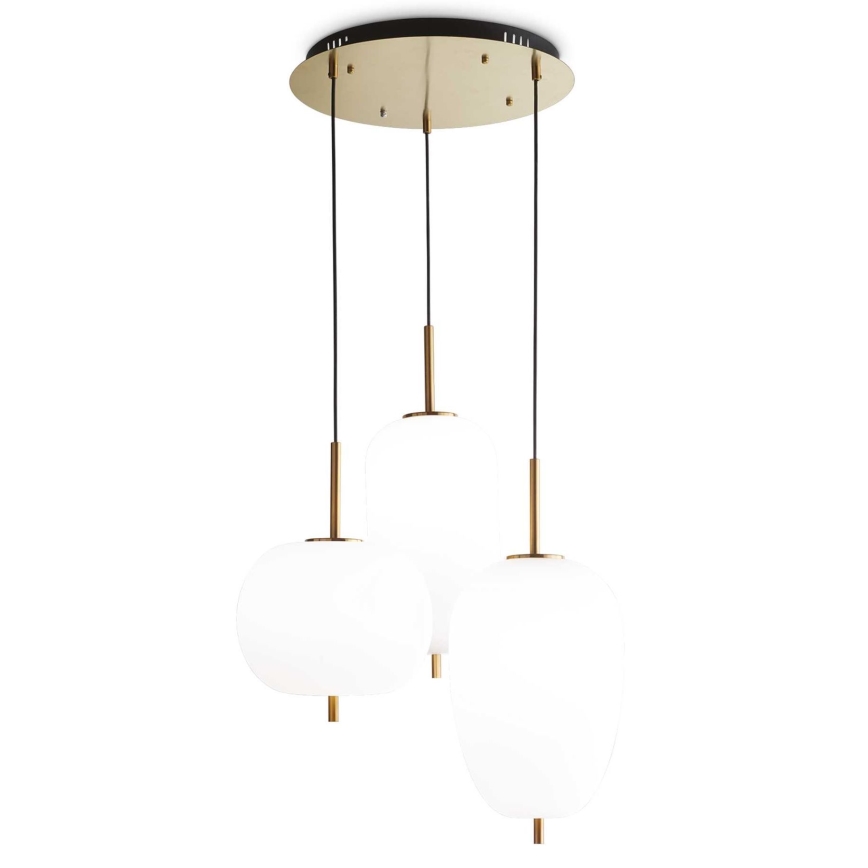 Ideal Lux - LED-kattokruunu johdossa UMILE LED/55W/230V halkaisija 60 cm CRI 90 messinki/valkoinen