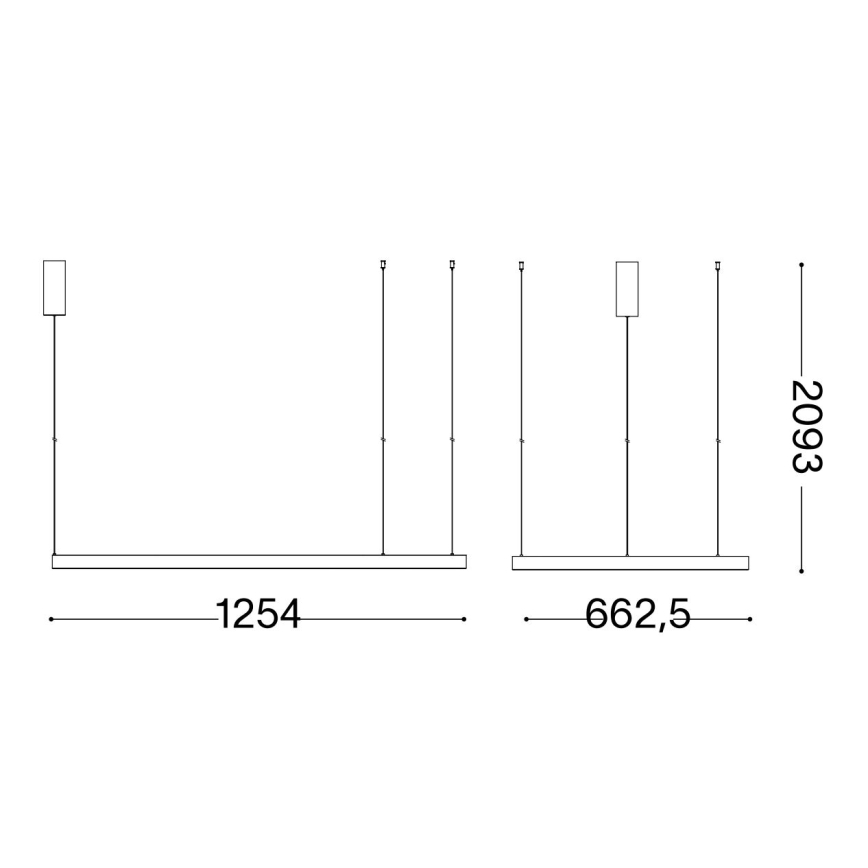 Ideal Lux - LED-kattokruunu johdossa WAVES LED/45W/230V CRI 90 musta