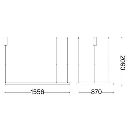 Ideal Lux - LED-kattokruunu johdossa WAVES LED/54W/230V CRI 90 valkoinen