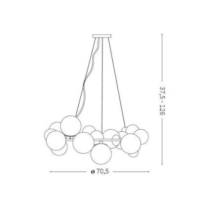 Ideal Lux - LED-kattokruunu narussa DNA 25xG9/3,2W/230V