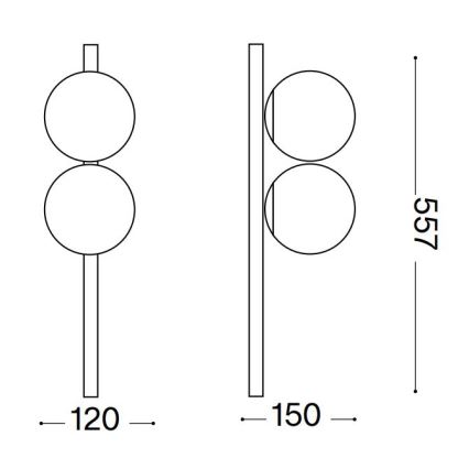 Ideal Lux - LED-kattovalaisin BINOMIO 2xG9/3W/230V musta