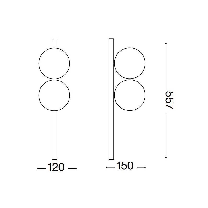 Ideal Lux - LED-kattovalaisin BINOMIO 2xG9/3W/230V musta
