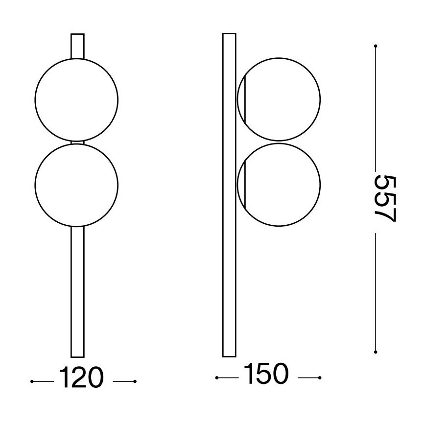 Ideal Lux - LED-kattovalaisin BINOMIO 2xG9/3W/230V valkoinen
