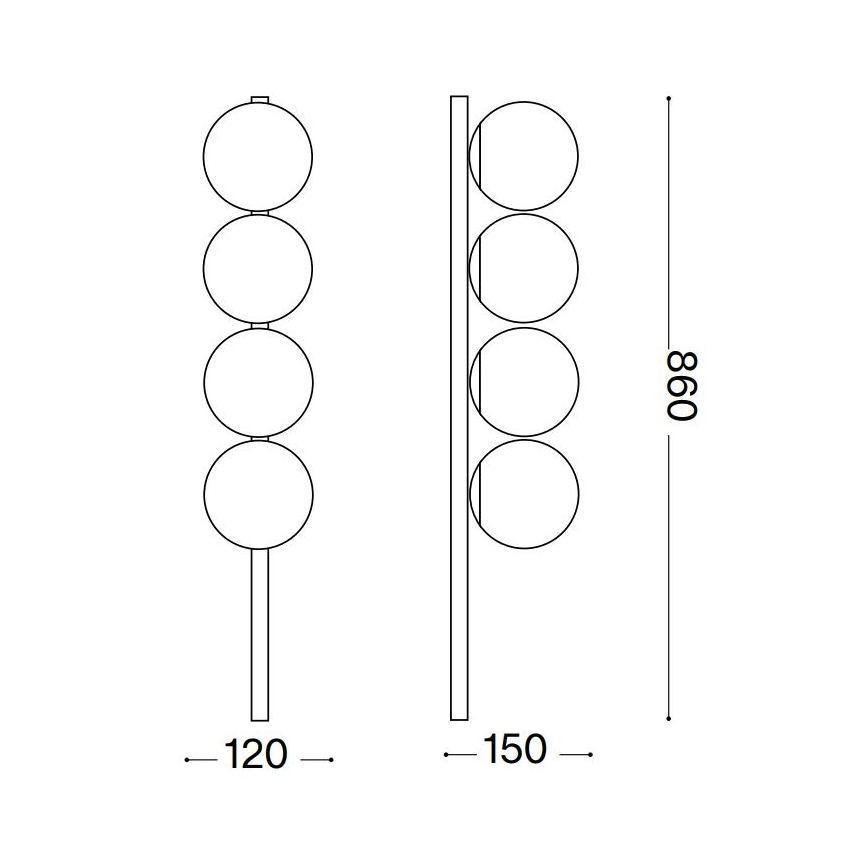 Ideal Lux - LED-kattovalaisin BINOMIO 4xG9/3W/230V musta
