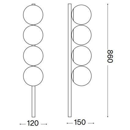 Ideal Lux - LED-kattovalaisin BINOMIO 4xG9/3W/230V valkoinen