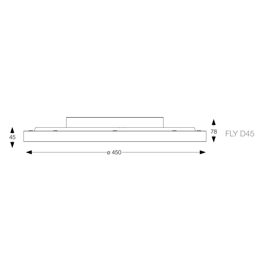 Ideal Lux - LED-kattovalaisin FLY LED/26W/230V 2700K halkaisija 45 cm CRI 90 IP40 musta