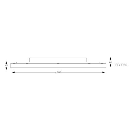 Ideal Lux - LED-kattovalaisin FLY LED/53W/230V 2700K halkaisija 60 cm CRI 90 IP40 musta