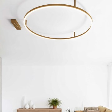 Ideal Lux - LED-kattovalaisin ORACLE SLIM LED/29W/230V 3000K CRI 90 halkaisija 50 cm kultainen