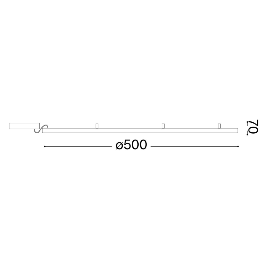 Ideal Lux - LED-kattovalaisin ORACLE SLIM LED/32W/230V 3000K halkaisija 50 cm musta