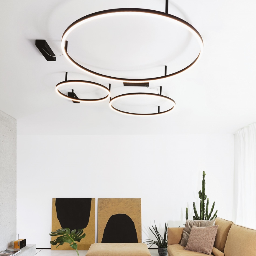 Ideal Lux - LED-kattovalaisin ORACLE SLIM LED/37W/230V 2700K halkaisija 70 cm musta