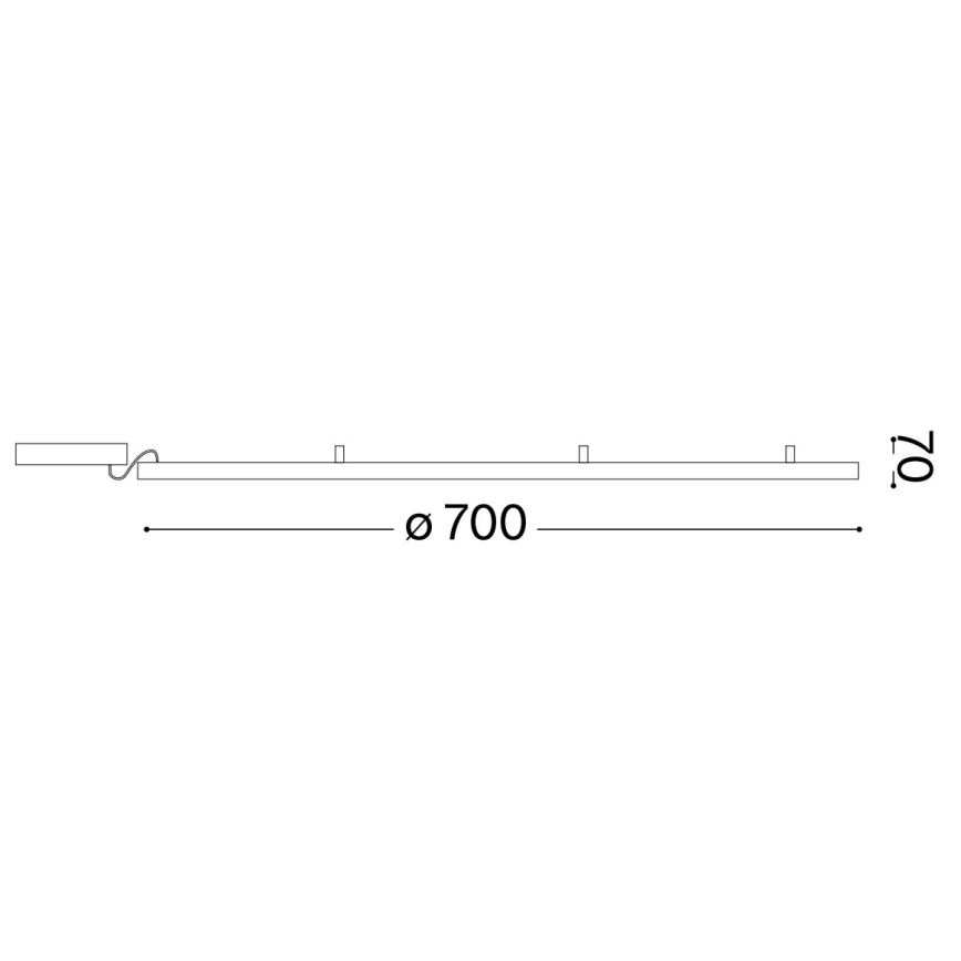 Ideal Lux - LED-kattovalaisin ORACLE SLIM LED/37W/230V 2700K halkaisija 70 cm musta