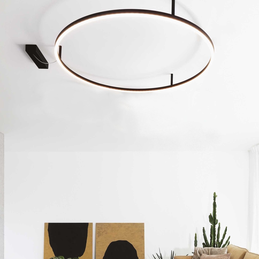 Ideal Lux - LED-kattovalaisin ORACLE SLIM LED/37W/230V 4000K Ra 90 Ø 70 cm musta