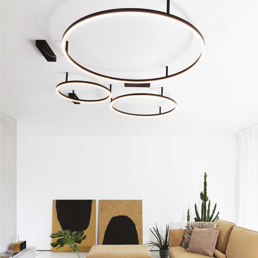 Ideal Lux - LED-kattovalaisin ORACLE SLIM LED/55W/230V 3000K halkaisija 90 cm musta