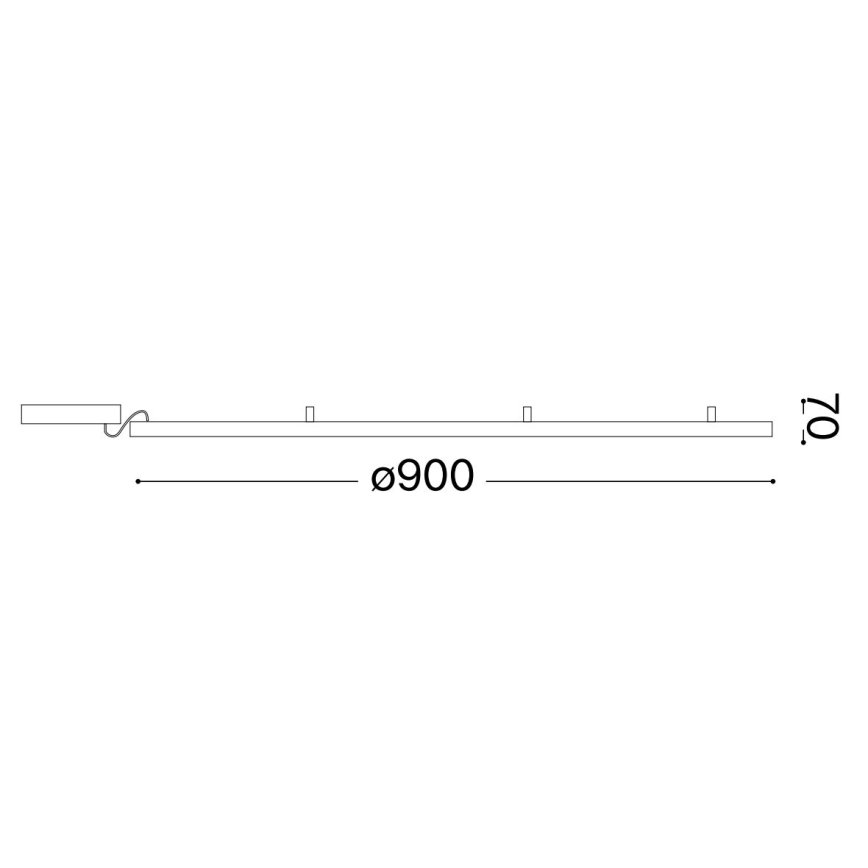 Ideal Lux - LED-kattovalaisin ORACLE SLIM LED/55W/230V 3000K halkaisija 90 cm musta