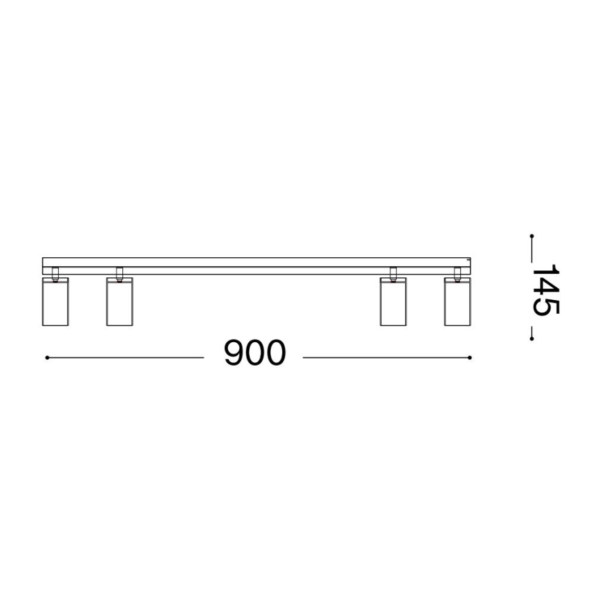Ideal Lux - LED-kohdevalaisin PROFILO 4xGU10/7W/230V CRI 90 musta