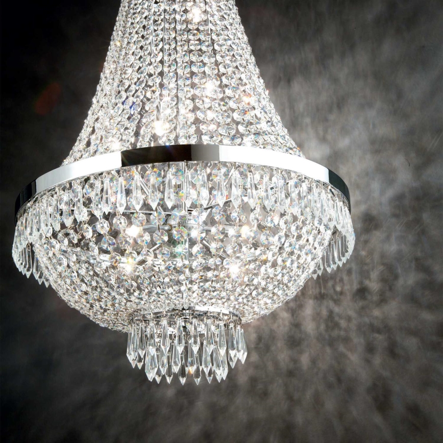 Ideal Lux - LED Kristalli-ketjukattokruunu CAESAR 12xG9/3W/230V halkaisija 55 cm kiiltävä kromi
