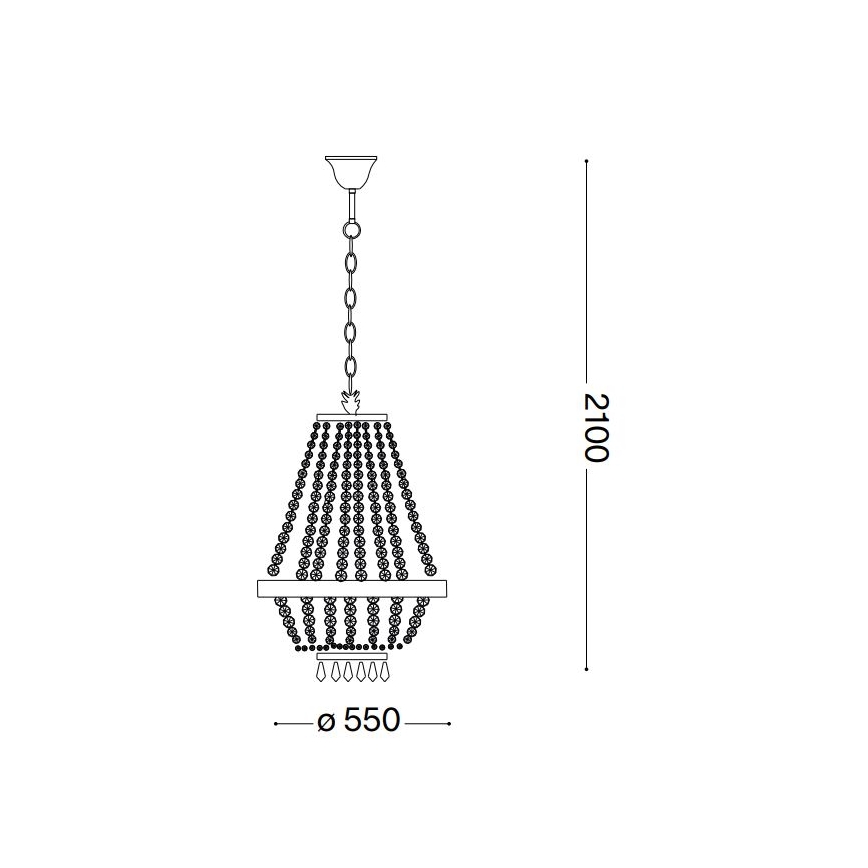 Ideal Lux - LED Kristalli-ketjukattokruunu CAESAR 12xG9/3W/230V halkaisija 55 cm kiiltävä kromi