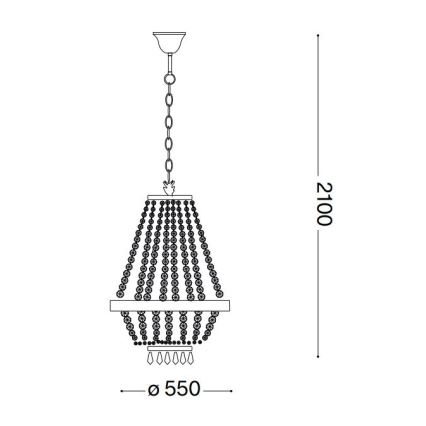 Ideal Lux - LED Kristalli-ketjukattokruunu CAESAR 12xG9/3W/230V halkaisija 55 cm kulta