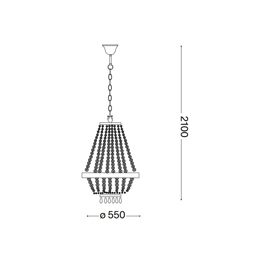 Ideal Lux - LED Kristalli-ketjukattokruunu CAESAR 12xG9/3W/230V halkaisija 55 cm kulta