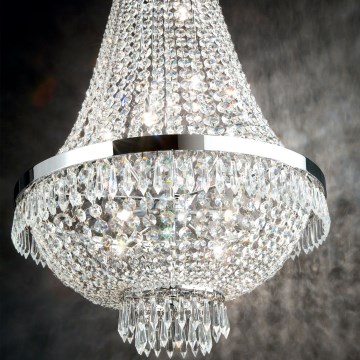 Ideal Lux - LED Kristalli-ketjukattokruunu CAESAR 6xG9/3W/230V halkaisija 38 cm kiiltävä kromi