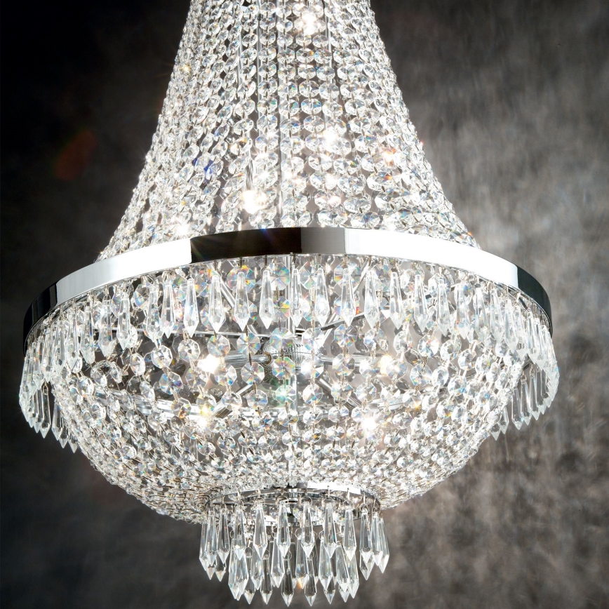 Ideal Lux - LED Kristalli-ketjukattokruunu CAESAR 6xG9/3W/230V halkaisija 38 cm kiiltävä kromi