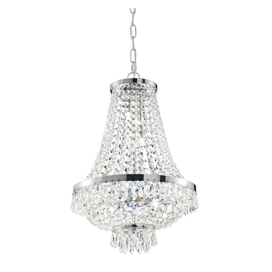Ideal Lux - LED Kristalli-ketjukattokruunu CAESAR 6xG9/3W/230V halkaisija 38 cm kiiltävä kromi