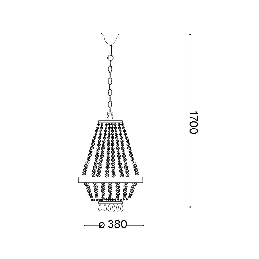 Ideal Lux - LED Kristalli-ketjukattokruunu CAESAR 6xG9/3W/230V halkaisija 38 cm kiiltävä kromi