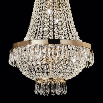 Ideal Lux - LED Kristalli-ketjukattokruunu CAESAR 6xG9/3W/230V halkaisija 38 cm kulta