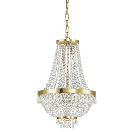 Ideal Lux - LED Kristalli-ketjukattokruunu CAESAR 6xG9/3W/230V halkaisija 38 cm kulta