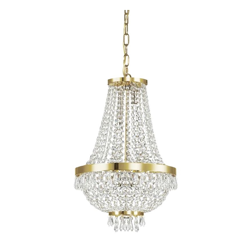 Ideal Lux - LED Kristalli-ketjukattokruunu CAESAR 6xG9/3W/230V halkaisija 38 cm kulta