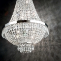 Ideal Lux - LED Kristalli-ketjukattokruunu CAESAR 9xG9/3W/230V halkaisija 45 cm kiiltävä kromi