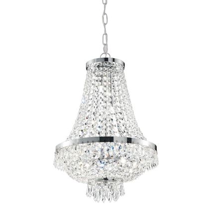 Ideal Lux - LED Kristalli-ketjukattokruunu CAESAR 9xG9/3W/230V halkaisija 45 cm kiiltävä kromi