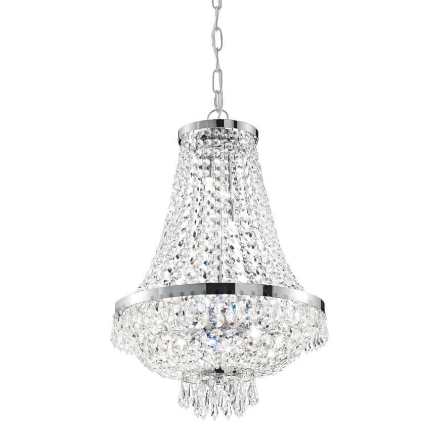 Ideal Lux - LED Kristalli-ketjukattokruunu CAESAR 9xG9/3W/230V halkaisija 45 cm kiiltävä kromi