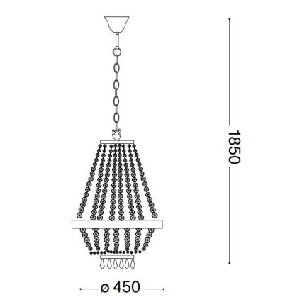 Ideal Lux - LED Kristalli-ketjukattokruunu CAESAR 9xG9/3W/230V halkaisija 45 cm kiiltävä kromi