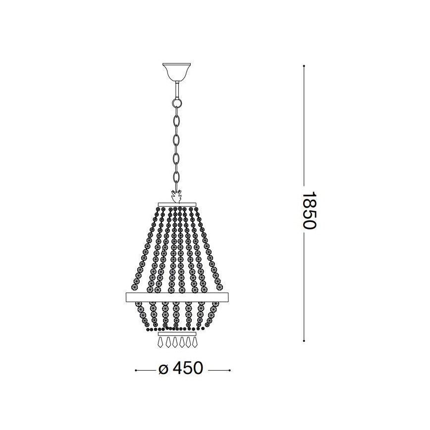 Ideal Lux - LED Kristalli-ketjukattokruunu CAESAR 9xG9/3W/230V halkaisija 45 cm kiiltävä kromi