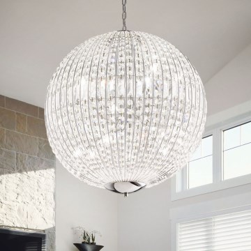 Ideal Lux - LED Kristalli-ketjukattokruunu LUXOR 12xG9/3W/230V halkaisija 60 cm läpinäkyvä