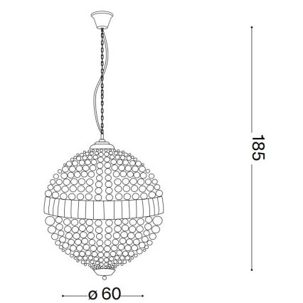 Ideal Lux - LED Kristalli-ketjukattokruunu LUXOR 12xG9/3W/230V halkaisija 60 cm läpinäkyvä