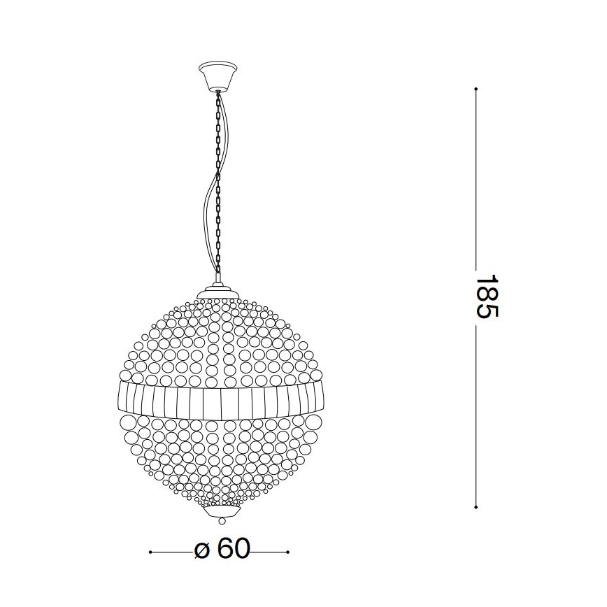 Ideal Lux - LED Kristalli-ketjukattokruunu LUXOR 12xG9/3W/230V halkaisija 60 cm läpinäkyvä
