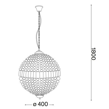 Ideal Lux - LED Kristalli-ketjukattokruunu LUXOR 6xG9/3W/230V halkaisija 40 cm läpinäkyvä