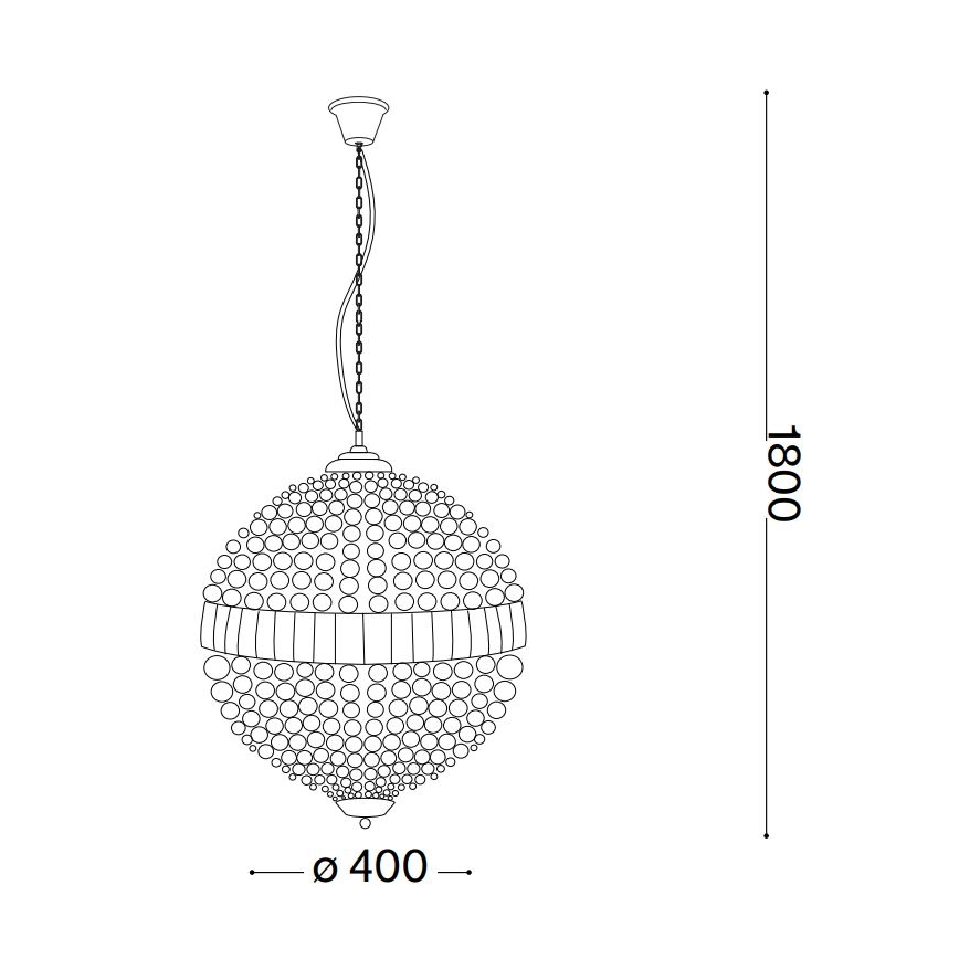 Ideal Lux - LED Kristalli-ketjukattokruunu LUXOR 6xG9/3W/230V halkaisija 40 cm läpinäkyvä