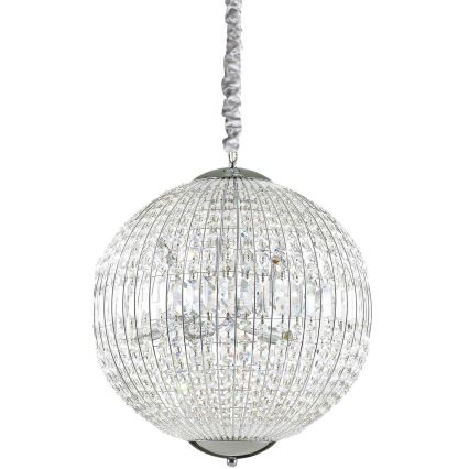 Ideal Lux - LED Kristalli-ketjukattokruunu LUXOR 8xG9/3W/230V halkaisija 50 cm läpinäkyvä