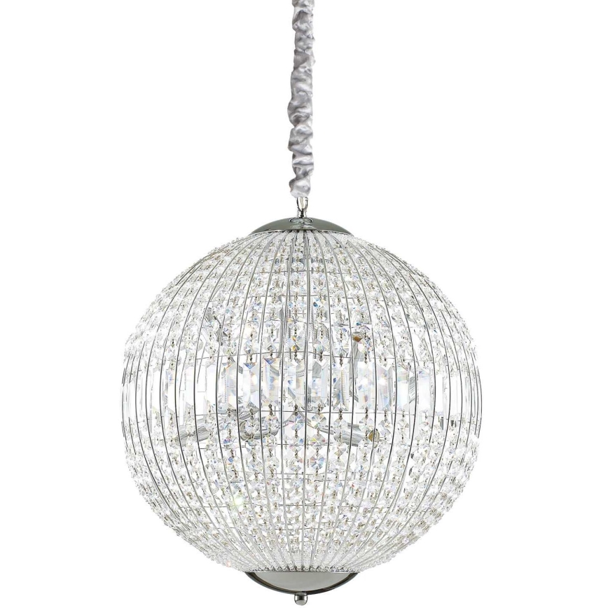 Ideal Lux - LED Kristalli-ketjukattokruunu LUXOR 8xG9/3W/230V halkaisija 50 cm läpinäkyvä