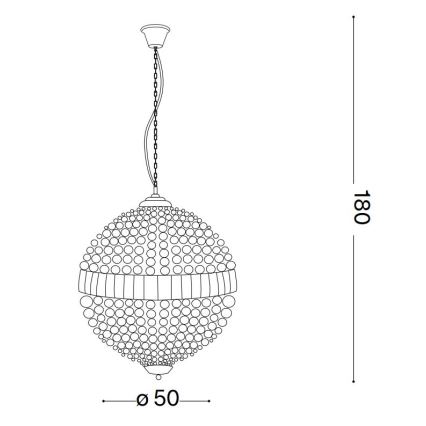 Ideal Lux - LED Kristalli-ketjukattokruunu LUXOR 8xG9/3W/230V halkaisija 50 cm läpinäkyvä