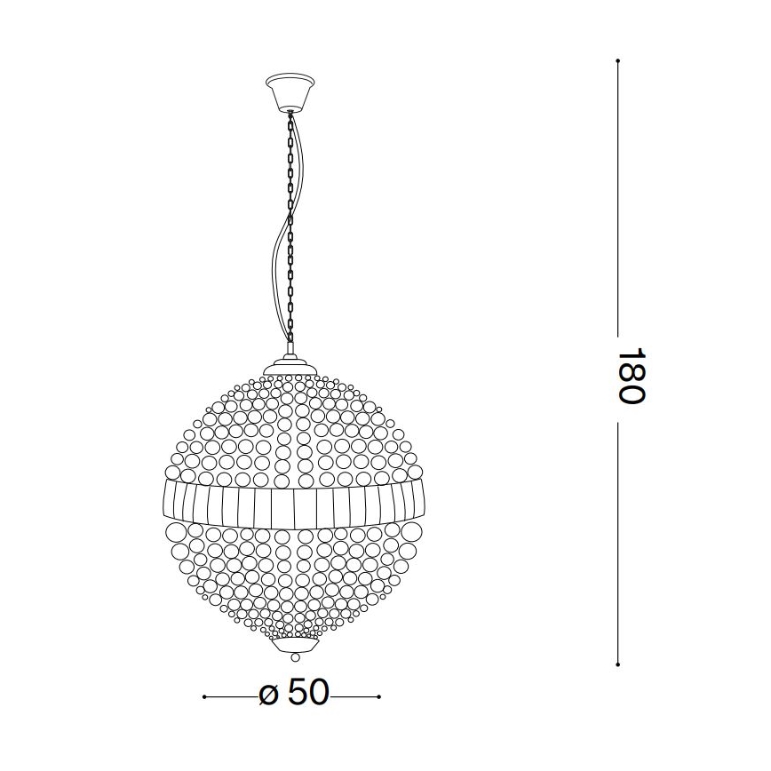 Ideal Lux - LED Kristalli-ketjukattokruunu LUXOR 8xG9/3W/230V halkaisija 50 cm läpinäkyvä
