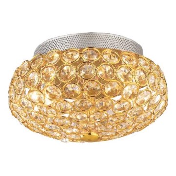 Ideal Lux - LED-kristallikattovalaisin KING 3xG9/3W/230V halkaisija 25,5 cm kulta